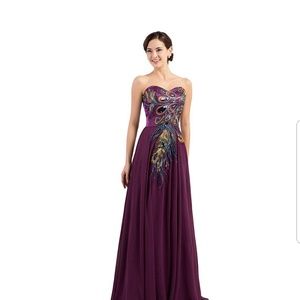 Wine prom dress